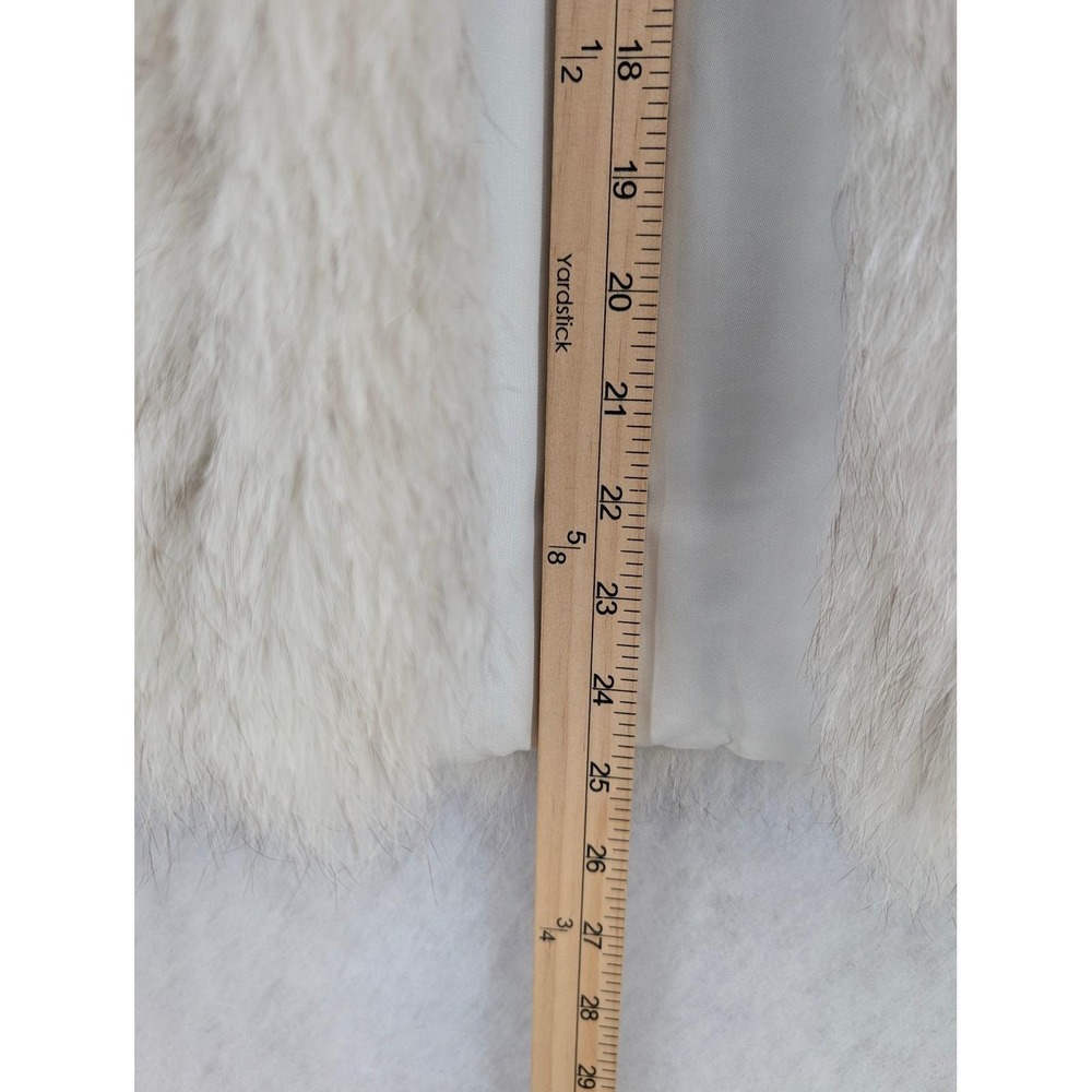 Vintage Saga Blue Fox Fur Jacket Sz Medium Ivory White 80s Luxury Glam Mob Wife - Picture 13 of 16